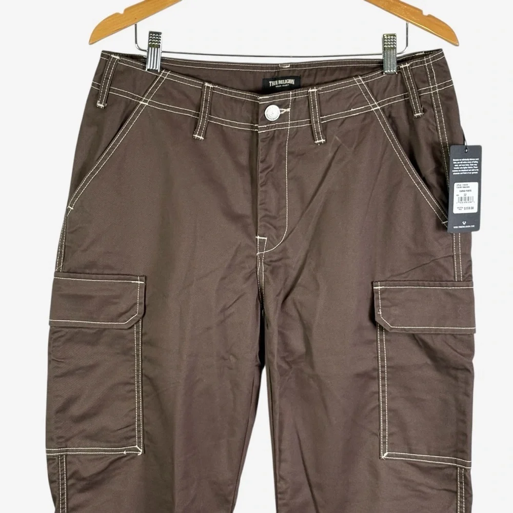 NEW True Religion Cargo Pants Mens Size 32 Bracken Brown Style 108335 (32x32)